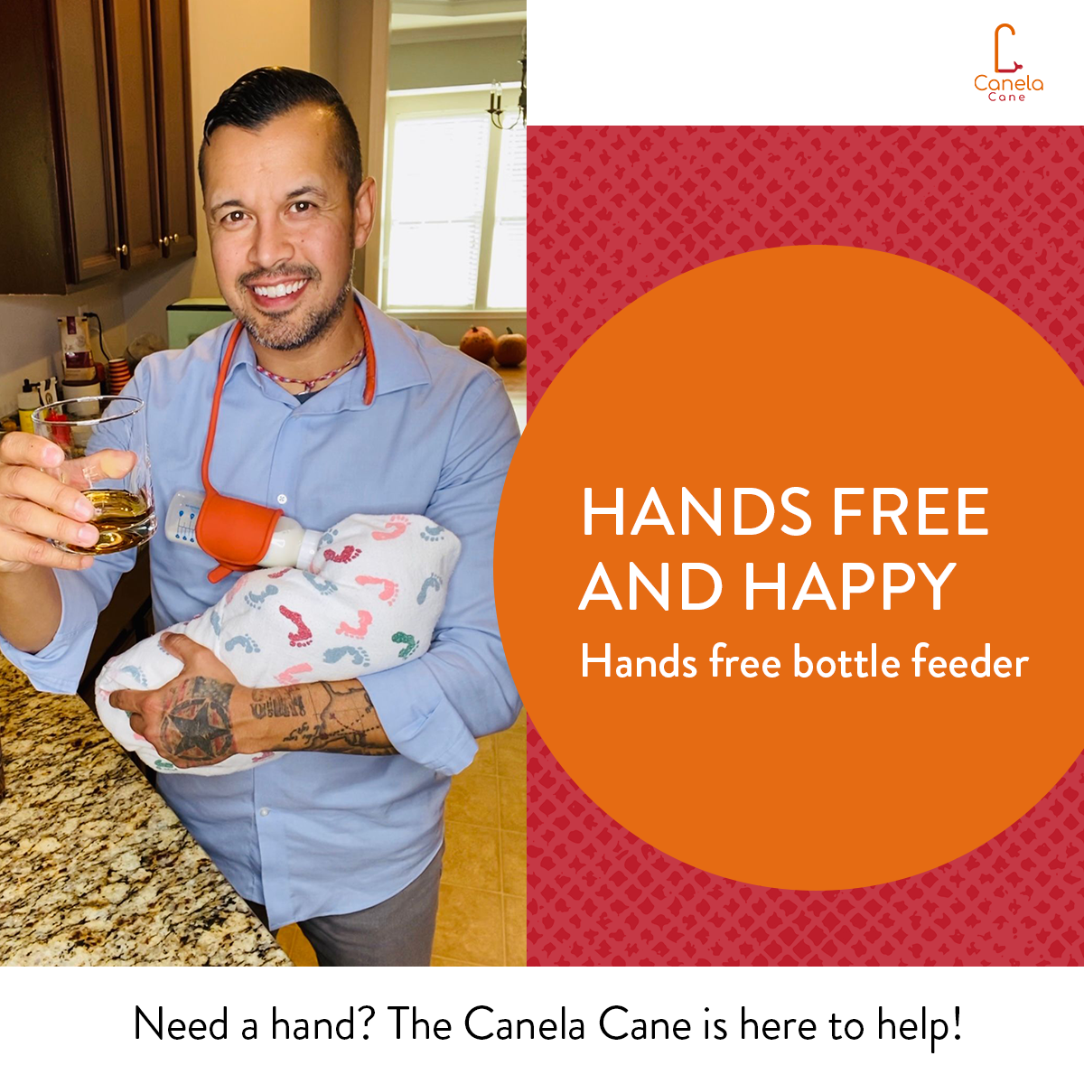 Canela Cane - Hands Free Bottle Feeding for Baby